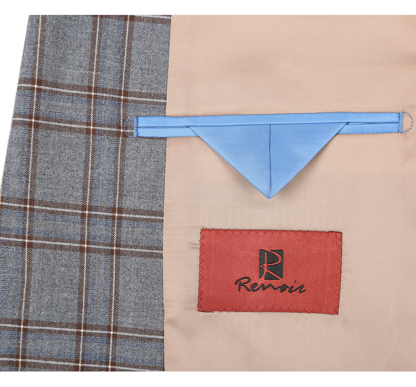 293-7 Men's Two Piece Slim Fit Stretch Windowpane Check Dress Suit