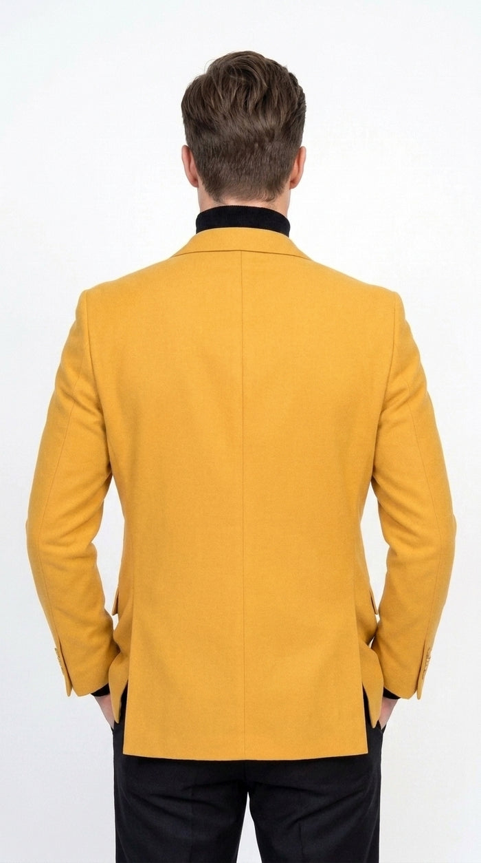 Men’s Mustard Gold Blazer, Fashion Sport Coat Wedding Party Church Dress Jacket
