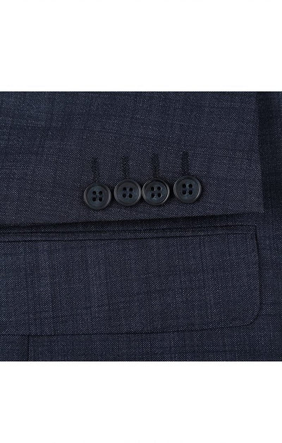 Wool Blend Regular Fit Suit 2 Piece Suit 2 Button in Navy 5 SO6558-3-CLASSIC  - from alligatorwarehouse.com
