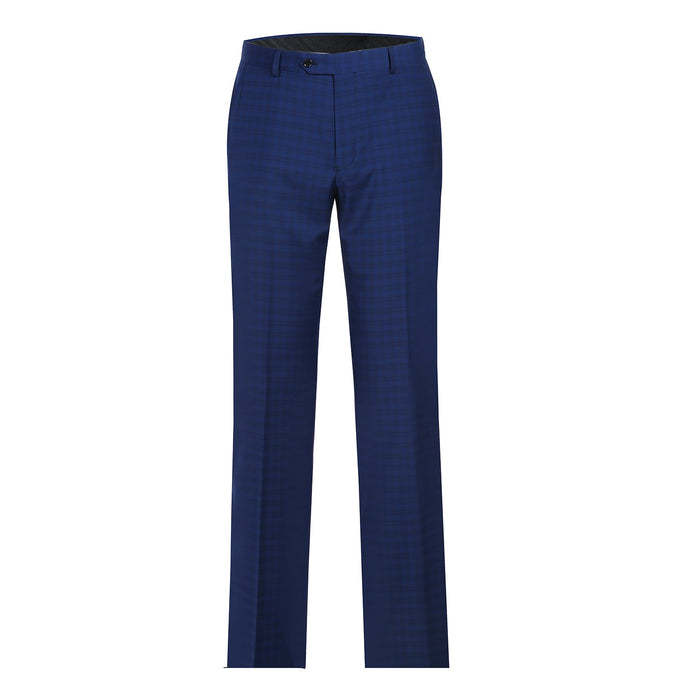 564-2 Men's Classic Fit Wool Blend Checked Suit