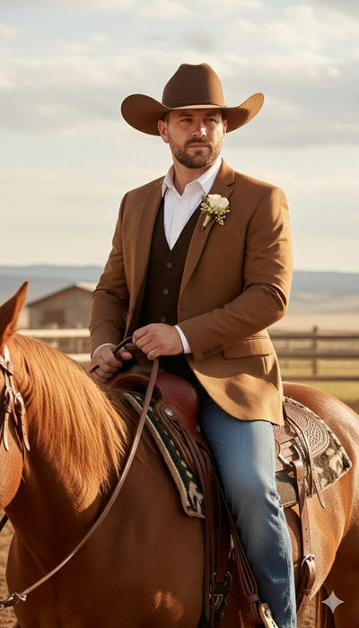 Mens Rust Copper Brown Western Blazer – Cowboy Style Classic Tailored Jacket for Weddings, Rodeos and Country Events 6   - from alligatorwarehouse.com