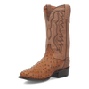 Dan Post Men's Tempe Full Quill Ostrich Round Toe Boots - Saddlebrown 6 DP2323_7_D  - from alligatorwarehouse.com