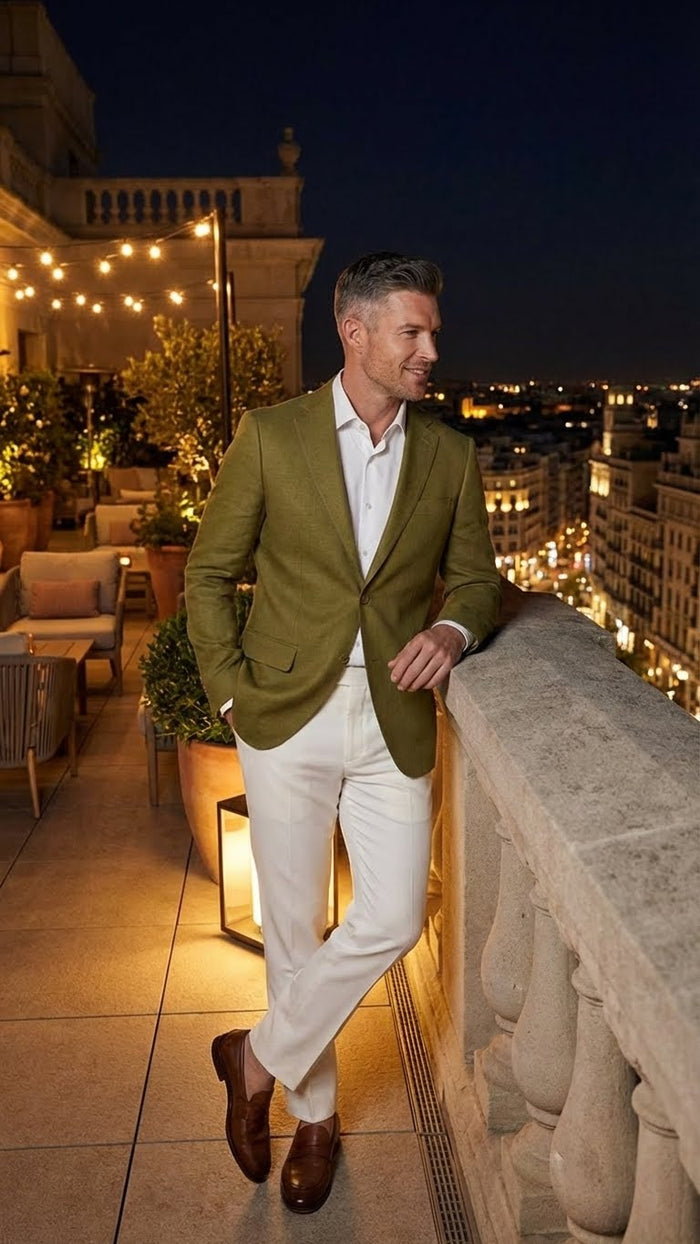 Men’s Olive Green Blazer Sport Coat – Summer in pistachio sage green