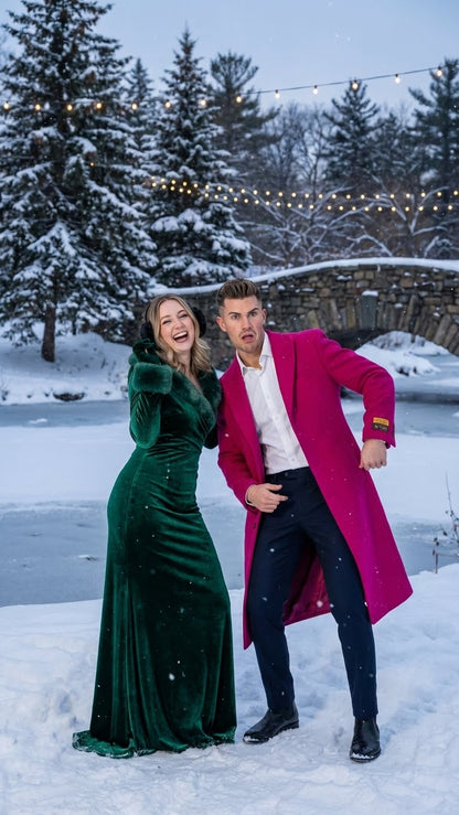 Men’s Hot Pink Wool Blend Overcoat – Topcoat Carcoat Winter Fabric