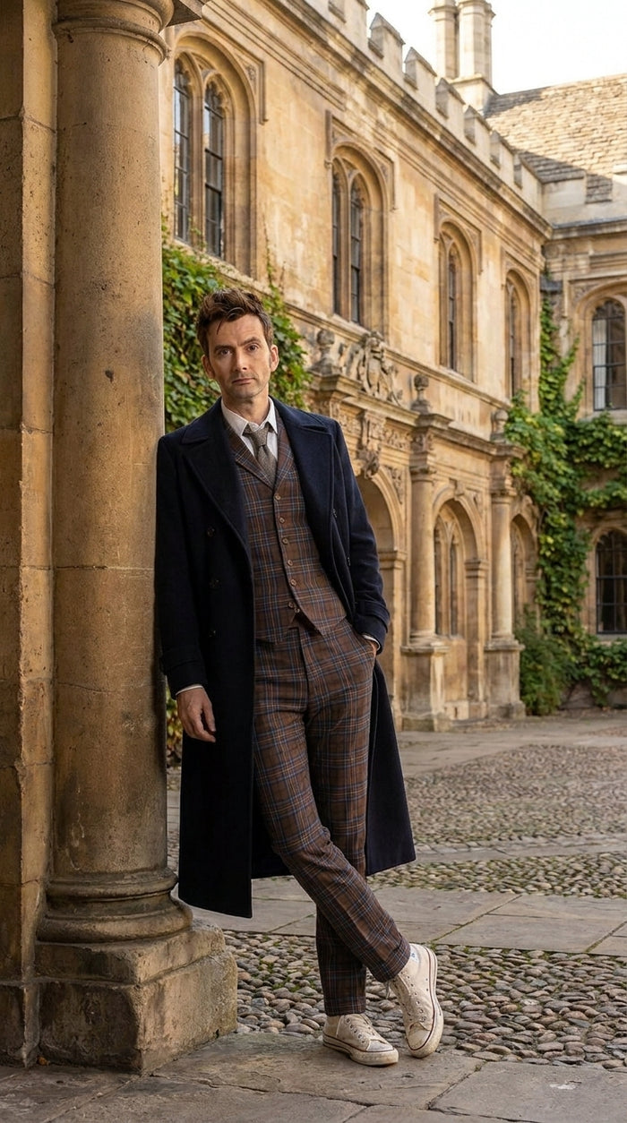 Men’s Black Long Overcoat – Doctor Who Fourteenth Doctor David Tennant Inspired Costume Coat