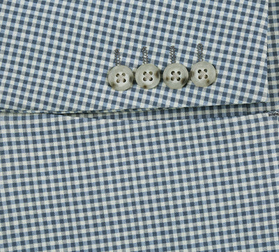 Half Canvas Slim Fit Blazer in Sage Blue Check 6 SO6PS24-9_Riserva-JKT_40R  - from alligatorwarehouse.com