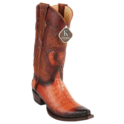 King Exotic Men's Caiman Belly Snip Toe Boots 2 -01  - from alligatorwarehouse.com