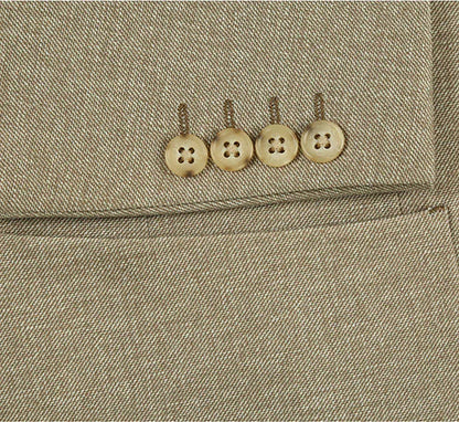 Half Canvas Slim Fit Blazer in Khaki
