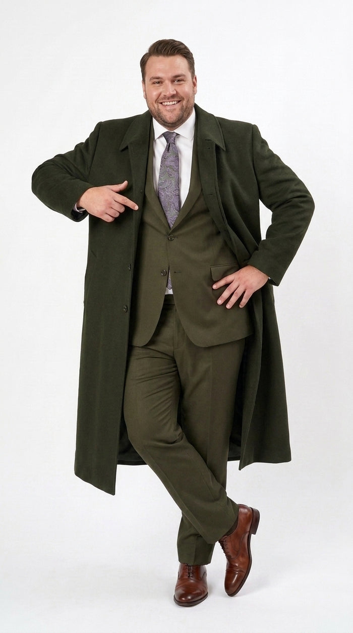 Men’s Blade Runner K Inspired Olive Green Wool Duster Coat – Long Vintage Sci-Fi Overcoat