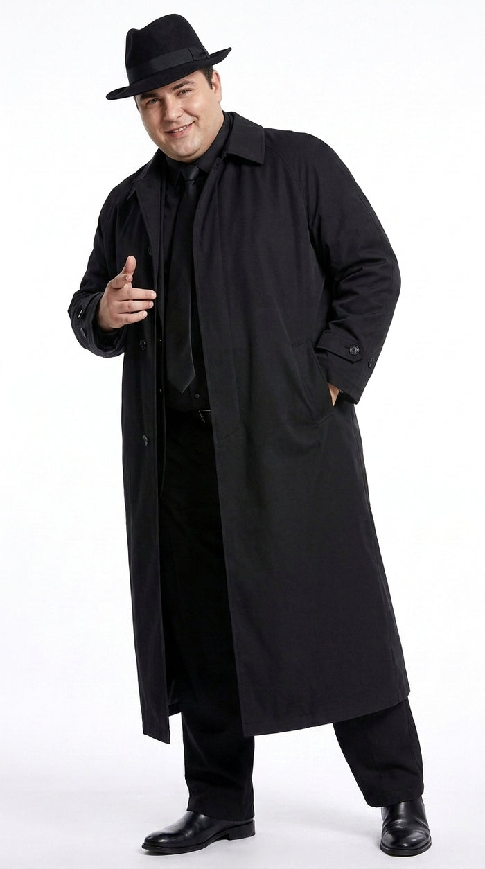 Men’s Undertaker Inspired Black Trench Coat – WWE Wrestling Style Long Full-Length Overcoat