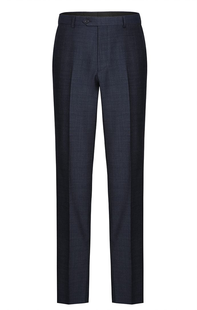 Wool Blend Regular Fit Suit 2 Piece Suit 2 Button in Navy