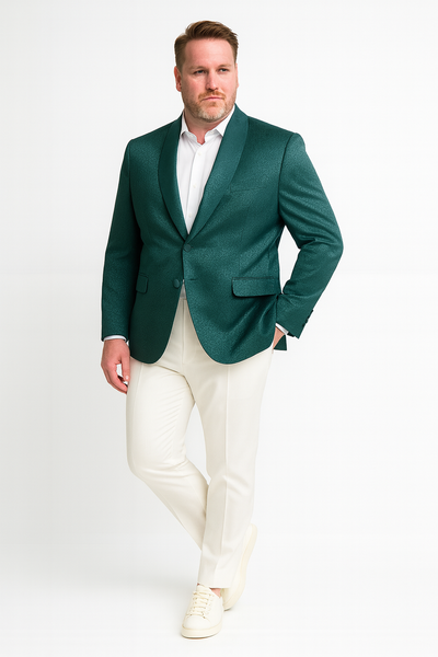 Men’s Teal Green Floral Jacquard Blazer – Slim Fit Tuxedo Jacket for Weddings, Proms, and Parties 4   - from alligatorwarehouse.com