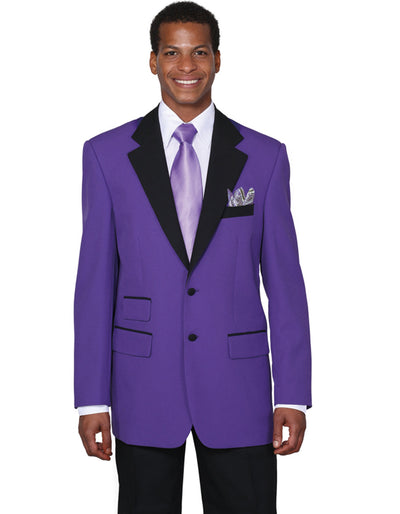 Mens 2 Button Black Lapel Prom Tuxedo in Purple 1 ZU-1377  - from alligatorwarehouse.com
