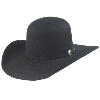 Cuernos Chuecos 30x Open Crown Black Grizzly Fur Felt Cowboy Hat 1 -1  - from alligatorwarehouse.com