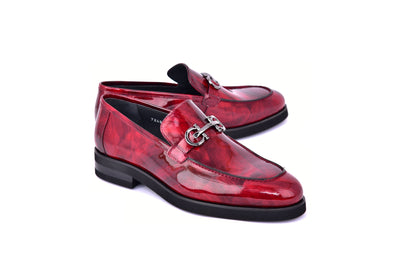 C0001206-7249 loafer with silver buckle-Marble Red