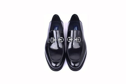 C0001204-7249 loafer with silver buckle-Black