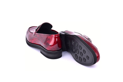 C0001206-7249 loafer with silver buckle-Marble Red
