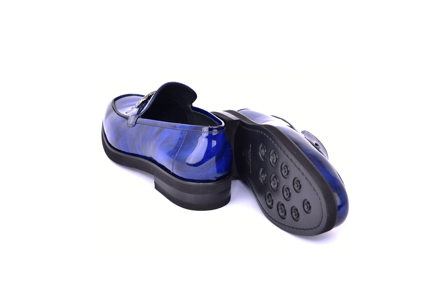 C0001207-7249 loafer with silver buckle-Marble Blue