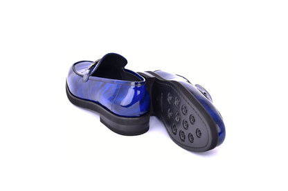C0001207-7249 loafer with silver buckle-Marble Blue