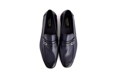 C0001116-7256 Side buckle loafer- Navy