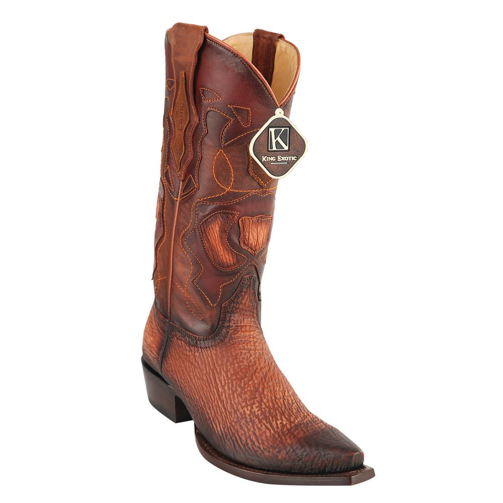 King Exotic Men's Shark Snip Toe Western Boots 5 -01  - from alligatorwarehouse.com