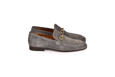 C000205-7373S Soft suede Buckle Loafer-Grey