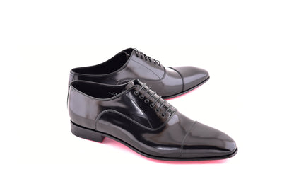 C0001100-7645 Cap toe lace up-Black Luxe leather