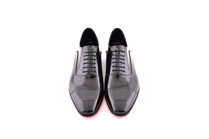 C0001100-7645 Cap toe lace up-Black Luxe leather