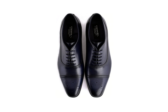 C0001103-7960 Perforated Cap toe lace up- Navy