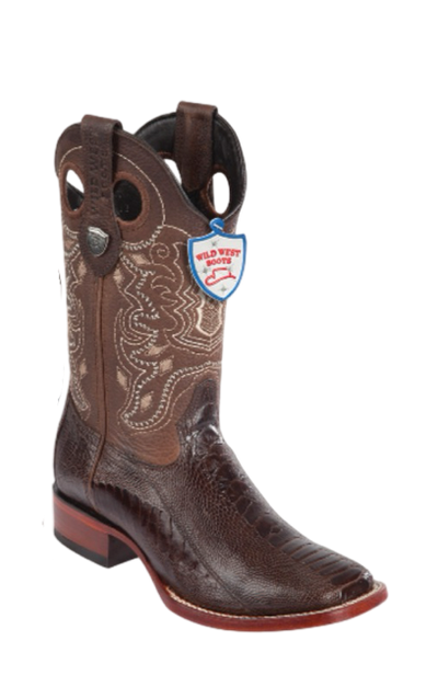 Wild West Botas de Pata de Avestruz Horma Square Toe Brown 1   - from alligatorwarehouse.com