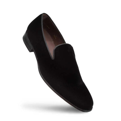 Mezlan Lublin Black Rich Velvet Men’s Formal Slip On 1   - from alligatorwarehouse.com