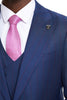 Men's Stacy Adams Vested One Button Side Peak Lapel Pinstripe Suit in Navy Blue 4 SM165H1-12-38R  - from alligatorwarehouse.com