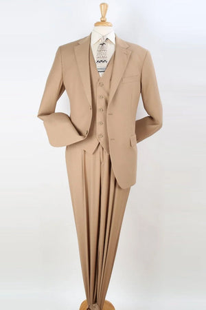 Apollo King Camel Classic Fit Vested Suit