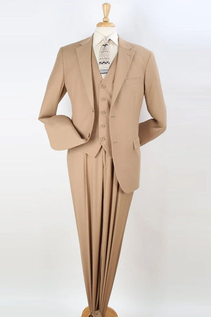 Apollo King Camel Classic Fit Vested Suit