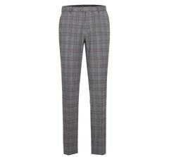 293-7 Men's Two Piece Slim Fit Stretch Windowpane Check Dress Suit