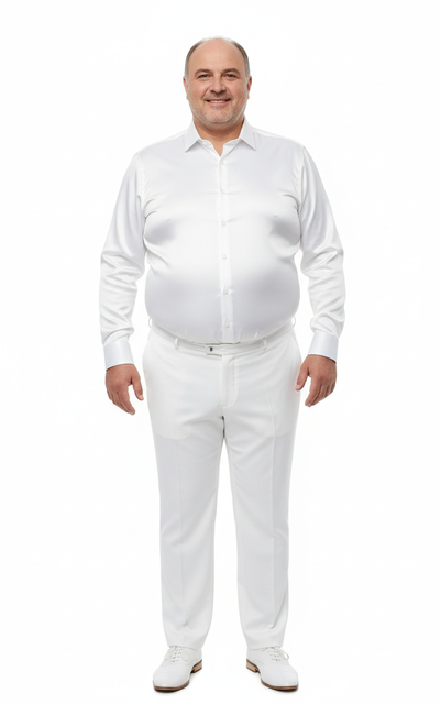 Men’s White Satin Dress Shirt – Classic Long Sleeve Formal Shirt for Weddings, Parties, and Business Wear 2   - from alligatorwarehouse.com