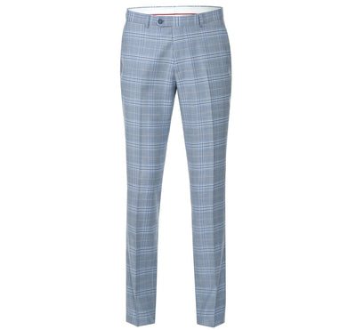 293-3 Men's 2-Piece Slim Fit Notch Lapel Stretch Windowpane Suit 3 SO6293-3 slim suits_34S  - from alligatorwarehouse.com