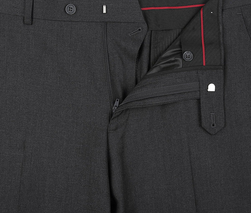 Vanderbilt Collection  - Classic 2 Piece Suit 2 Buttons Regular Fit In Charcoal Gray