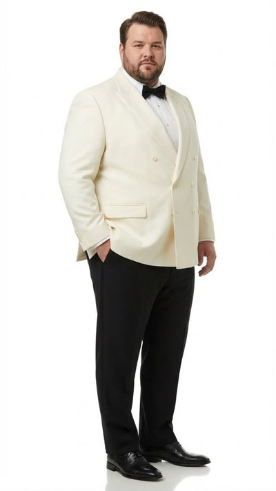 Men’s Ivory Double-Breasted Shawl Lapel Tuxedo Jacket | Premium Formal Dinner Jacket for Weddings and Black-Tie Events 2   - from alligatorwarehouse.com