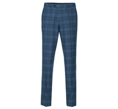 293-4 Men's 2-Piece Slim Fit Notch Lapel Stretch Windowpane Suit