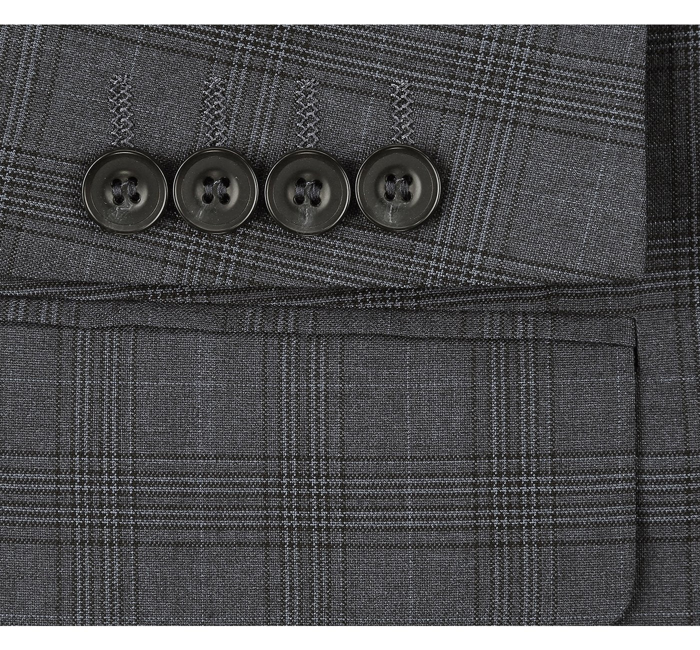 278-1 Men's 3-Piece Classic Fit Single Breasted Windowpane Suit 7 SO6278-1 classic suits_34S  - from alligatorwarehouse.com