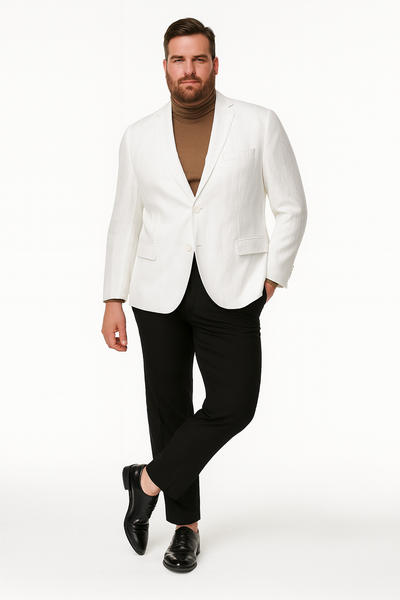 Men’s White Linen Blazer – Classic Two-Button Lightweight Sport Coat 6   - from alligatorwarehouse.com