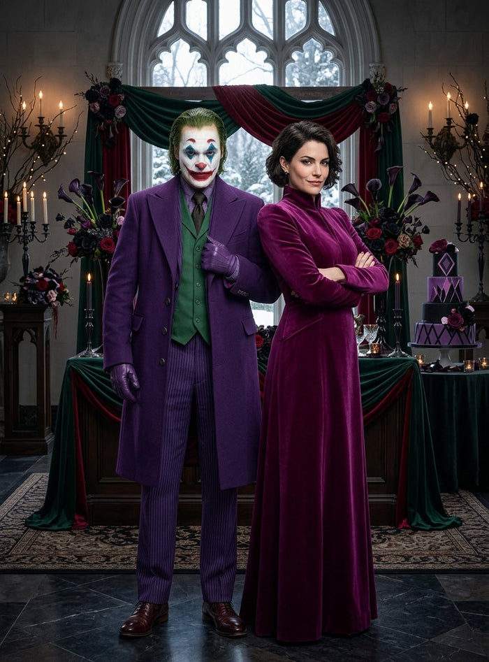 Men’s Purple Overcoat Joker Folie à Deux Arthur Fleck Inspired Long Coat – Classic Costume Trench Coat, Stylish Winter Party Wear Jacket