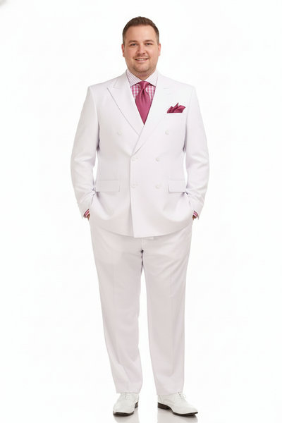 Men’s White Double-Breasted 3-Piece Suit Set – Premium Tailored Fit Formal Wedding and Evening Suit 1   - from alligatorwarehouse.com