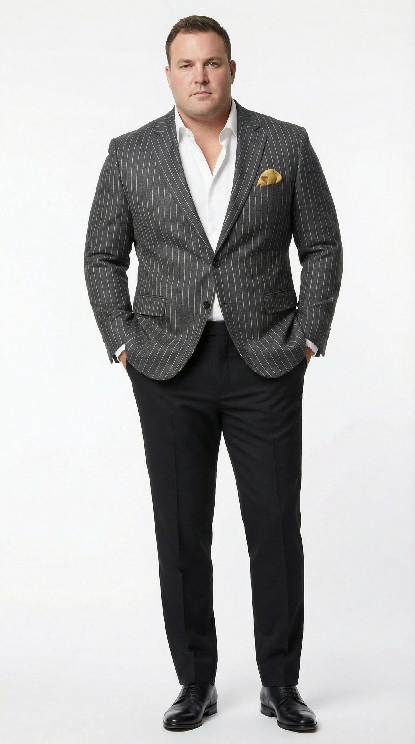 Mens Charcoal Pinstripe Blazer – Classic Tailored Formal Jacket for Business, Office and Evening Wear
