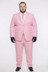 Men’s Pink Two-Piece Suit – Classic Fit Formal Jacket and Tailored Pants