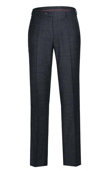 Men’s Charcoal Wool Blend Slim Fit 2 Piece Suit, 2 Button Formal Wedding Business Suit