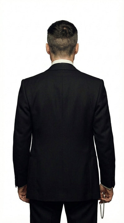 Mens Black Tuxedo Blazer – Peaky Blinders Thomas Shelby Inspired Classic Formal Blazer for Men Vintage British Style Jacket