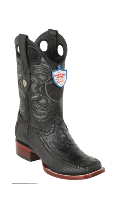 Wild West Botas de Avestruz Horma Dubai Toe Black 1   - from alligatorwarehouse.com