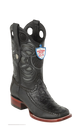 Wild West Botas de Avestruz Horma Dubai Toe Black